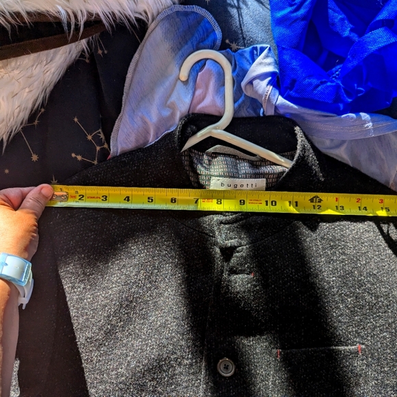 Bugatti Wool Jacket like new 38 R 38R charcoal grey tweed - Picture 3 of 16